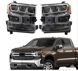 19=21 check silverado 1500 led headlights chrome Housing