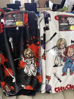 Halloween Blankets Chucky, Jason, Pennywise