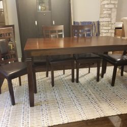 Wooden Dining Table And 6 Chairs