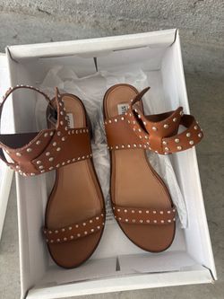 Steve Madden Brown Studded Block Heel Sandals