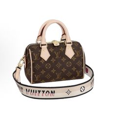LOUIS VUITTON Speedy Series 20  Non-adjustable Shoulder Strap Classic Old Flower Full Print Embroidery Logo Shoulder Strap Canvas Patchwork （s买家16）72