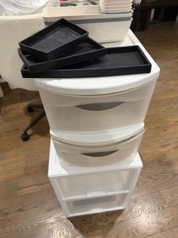 White Plastic 3-Drawer Storage Cart