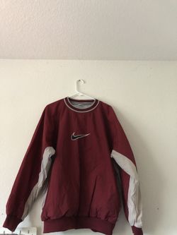Red Nike windbreaker crew neck Sweater