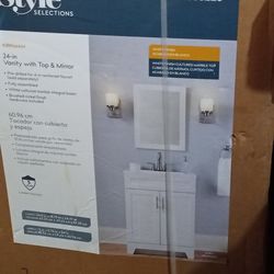 24in Vanity with mirror and top set.