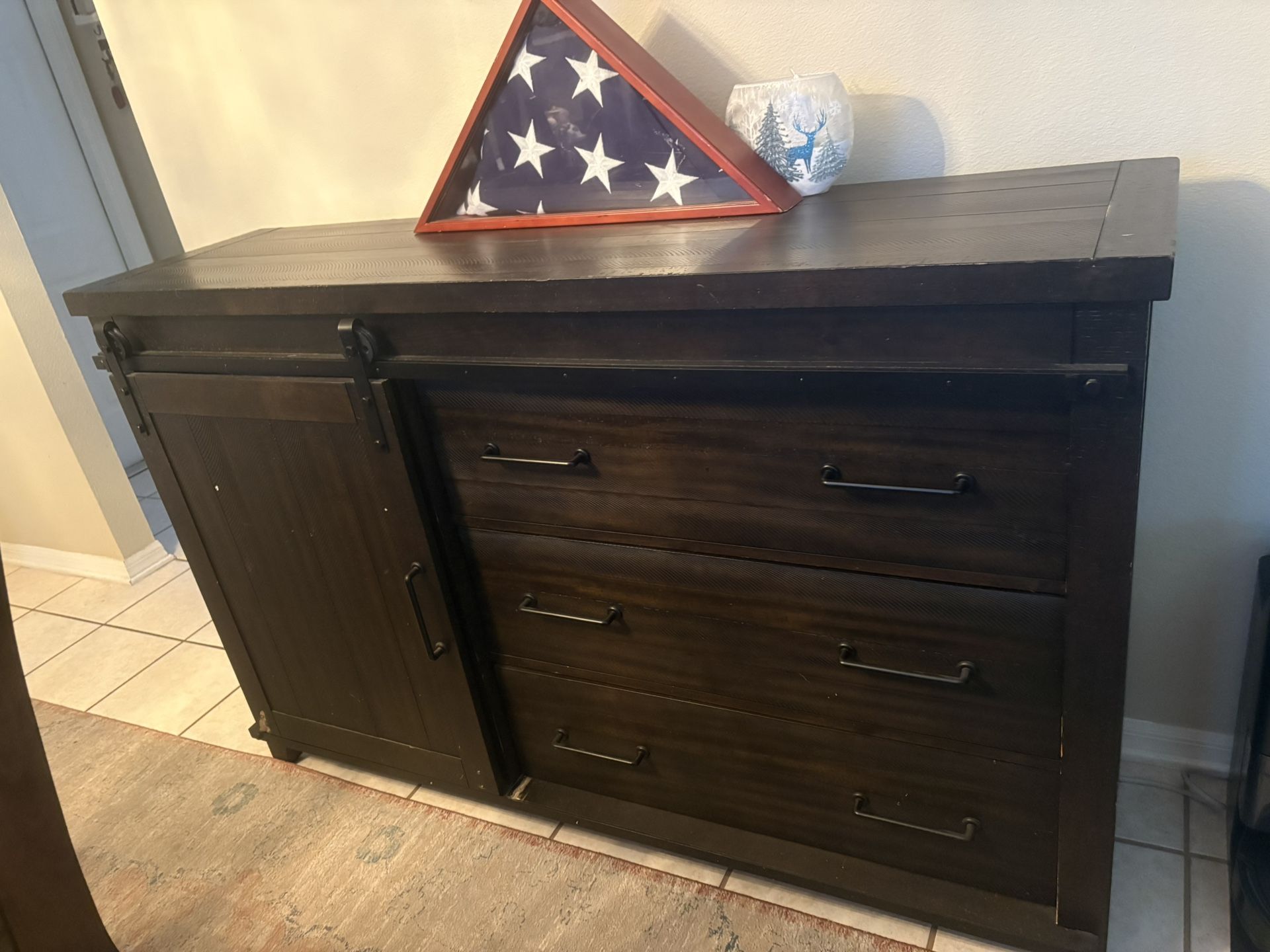 Solid Wood Sideboard – Barnhouse Style PRICE IS NEG