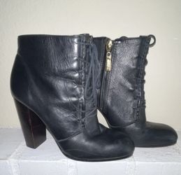Elizabeth and James E-Chaps Black Leather Booties Sz 8.5M