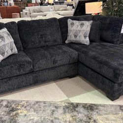 AP🎉 Gray 2 Piece Cozy Sectional Couch With Chaise// Financing & Delivery 