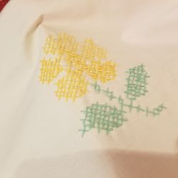 Embroidered Table Cloth. Unique Shape