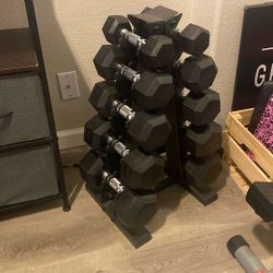 Dumbbell Set With Rack - Like New 