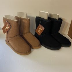New Kemi Boots Faux Fur Lined Brown and Black Size 4