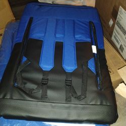 ZenSports 2 Pack 6 Reclining Folding Stadium Chair Seat for Bleachers Blue