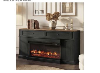 New, 63”TV stand With Fireplace ( Already Assembled