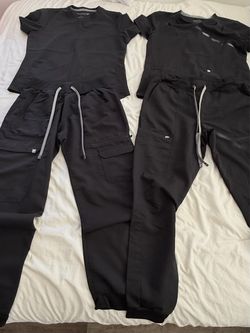 2 Black Fabletics scrub sets-Womens Small