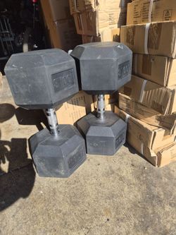 100 lb Rubber Hex Dumbbell Pair