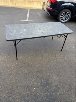 6-Foot Folding Table- Heavy Duty, Bi-fold, Portable