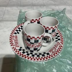 2 big size dishes and 3 cups Coca-Cola $13 all