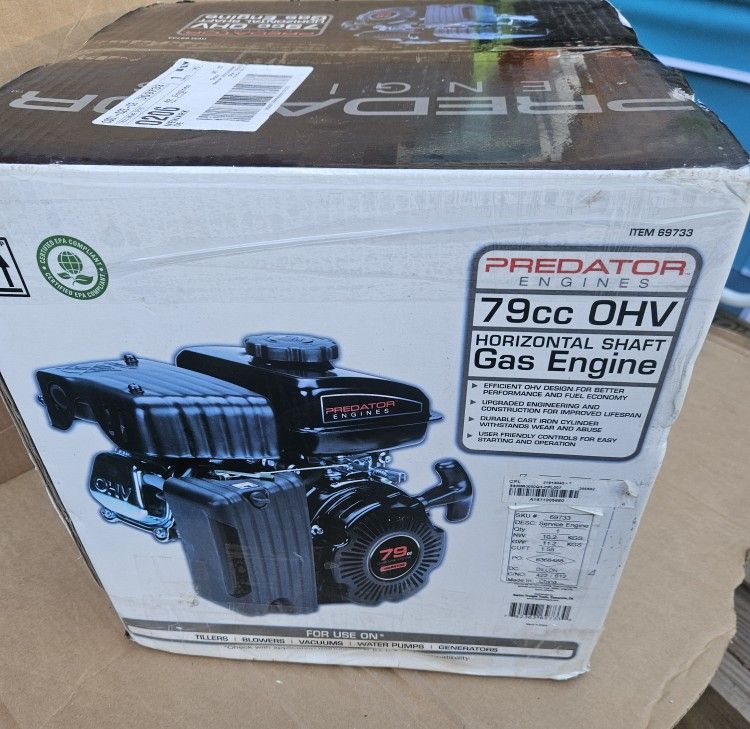 PREDATOR 79cc OHV Horizontal Shaft Gas Engine (BNIB)~》$80