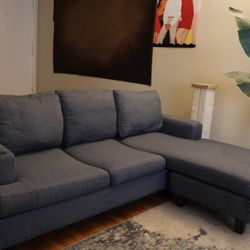 Free Couch with Chaise – Needs Work or Cover