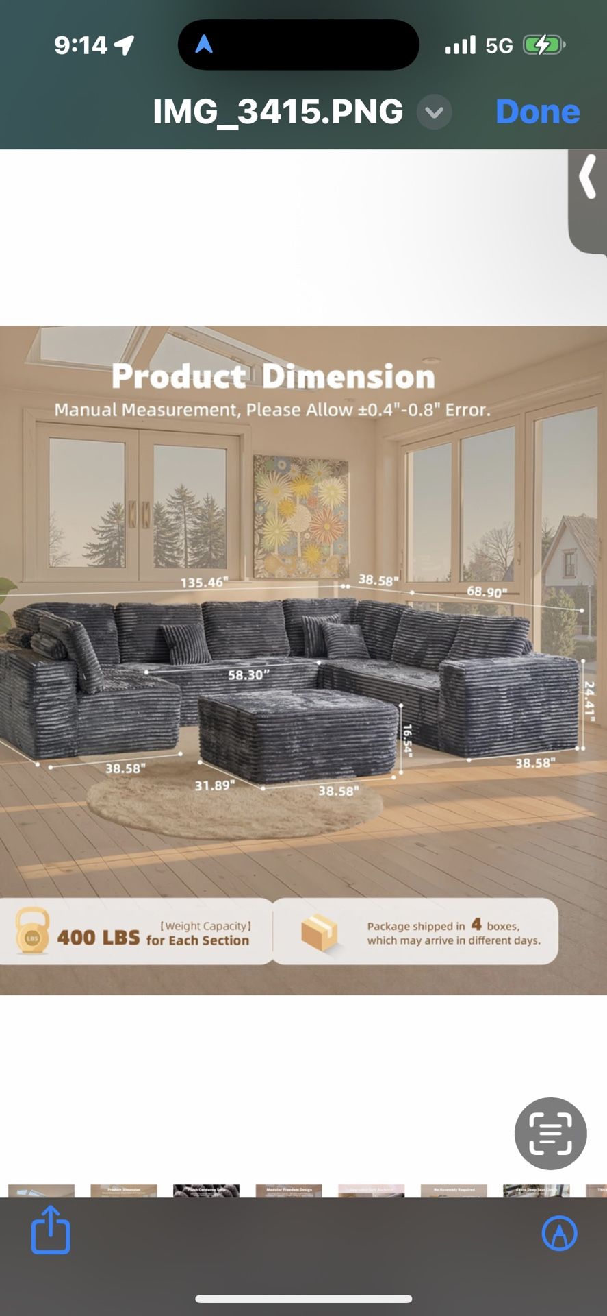 Large Sectional Couch With Ottoman