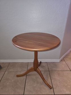 Round wooden table