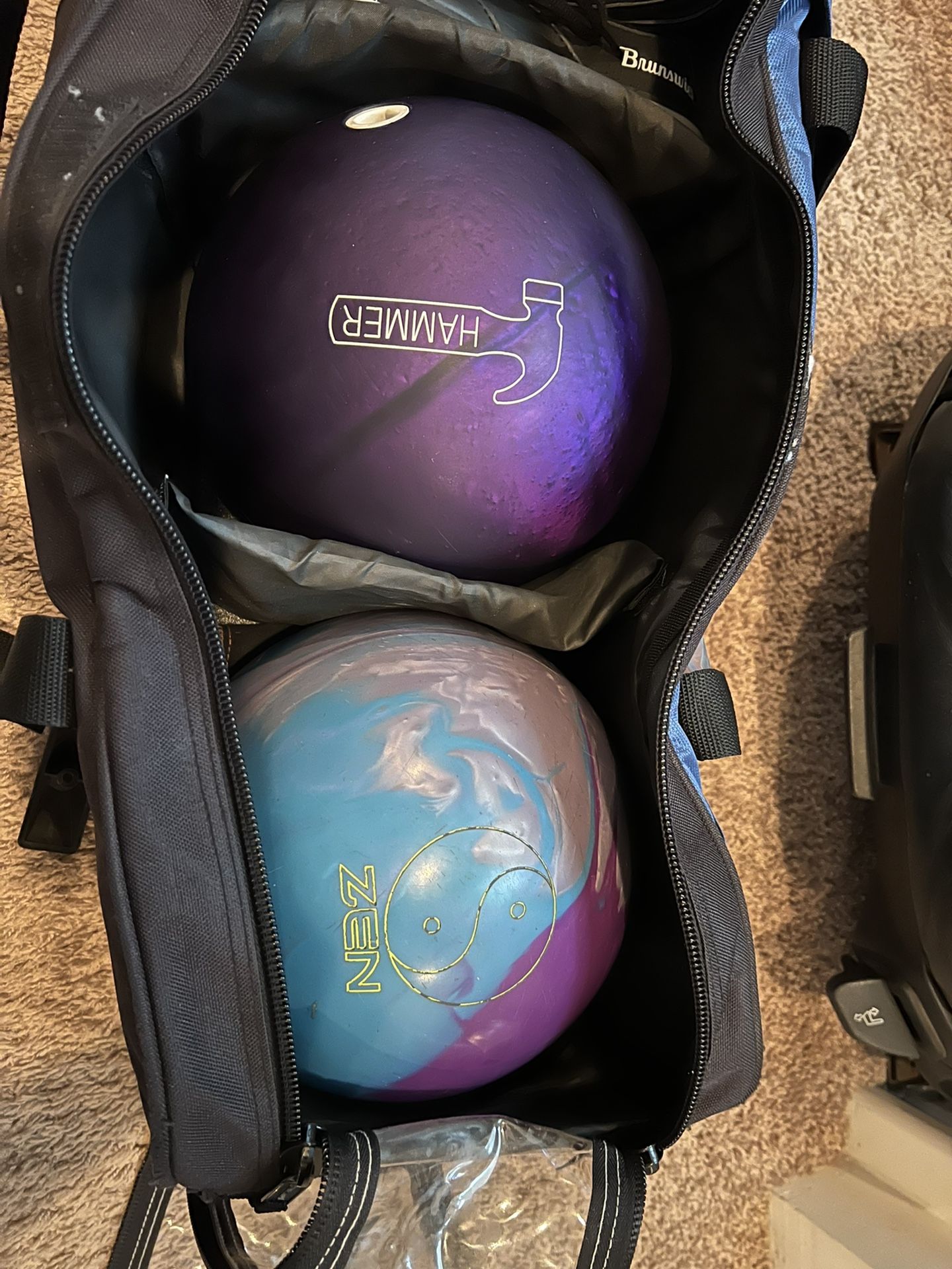 Zen pearl n Purple hammer bowling ball