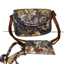 Sakroots Flowers Fold Over Crossbody Bag Wallet Id Set Tassel Lot Butterfly New 