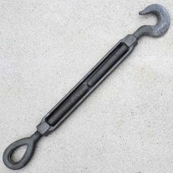 Large heavy duty galvanized drop forged steel eye & hook turnbuckle 7/8" x 12"