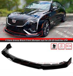 20-25 Cadillac CT4 V Style Gloss Black Front Bumper Lip