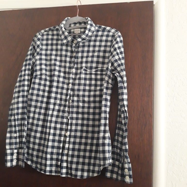 J.Crew Button up Blue & White Checkered Shirt S