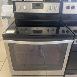 WHIRLPOOL GLASS TOP STOVE STAINLESS STEEL 