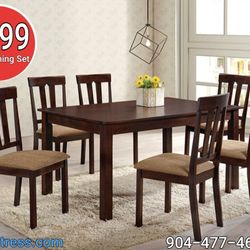 New 7 Pc Dining Set 
