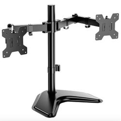 (2222-42) WALI Dual Monitor Stand for Desk, Monitor Stands for 2 Monitors up to 27 inch, Dual Monitors Mount Fits up to 22lbs, Free Standing Full Moti