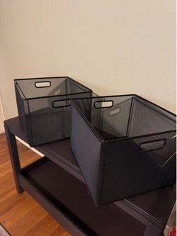2 Large Metal Bins