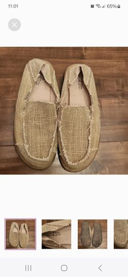 Men's size 10 khaki resort boat slip on shoes with memory foam
