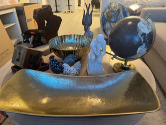 Gold Decorative Tray and Bowl Set