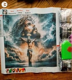 Jesus face and Crucification diamond painting complete kit