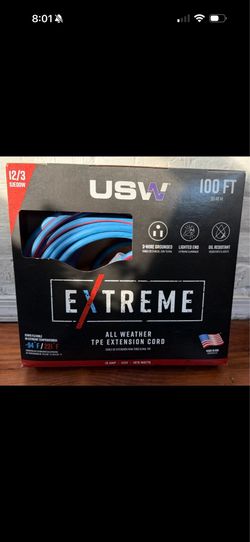 US Wire and Cable Extreme 100 ft 12/3 Cold Weather Indoor/Outdoor Extension Cord