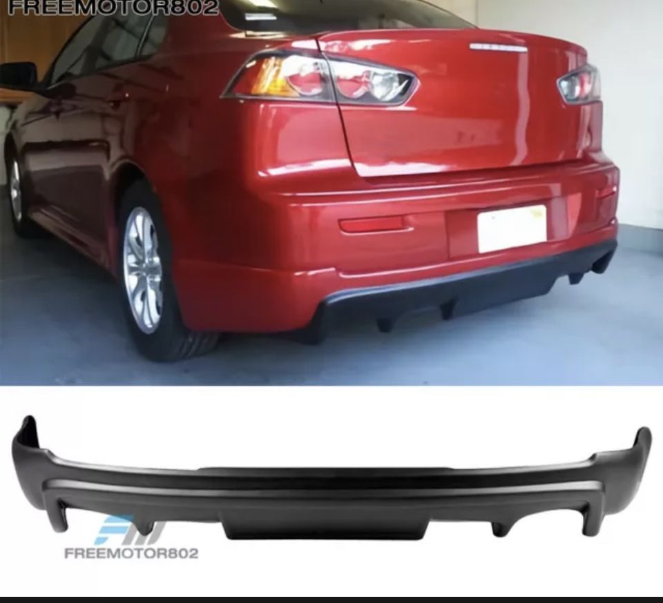 2PC Unpainted Rear Bumper Lip Aprons For 2008-2015 Mitsubishi Lancer – PU