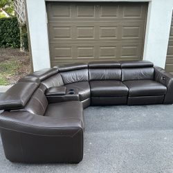 🛋️ Sofa/Couch Sectional - Leather - 2 Recliners - Brown - Delivery Available 🚛
