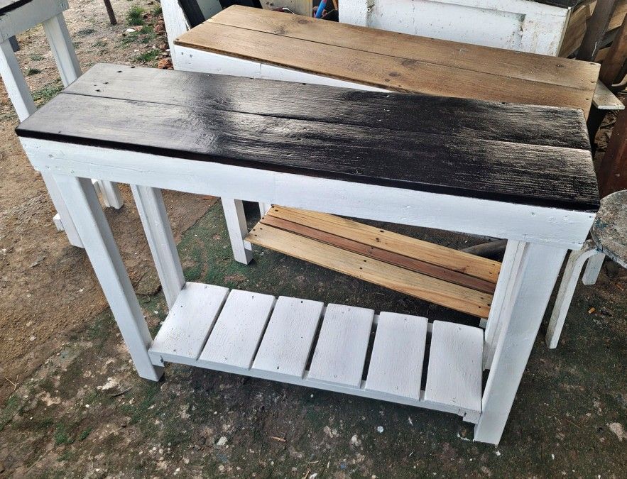Farmhouse Rustic Primitive Wooden Pallet Sofa Table Console Table Entryway Table Potting Table