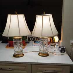 Pair Of Vintage Waterford Crystal Lamps