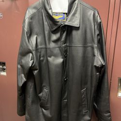 Large Button Down Leather Jacket