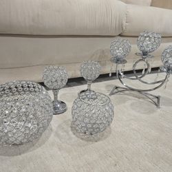 5 Piece Crystal Candle Set