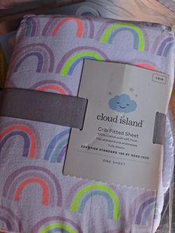 Cloud Island crib fitted sheet & baby crib bumper