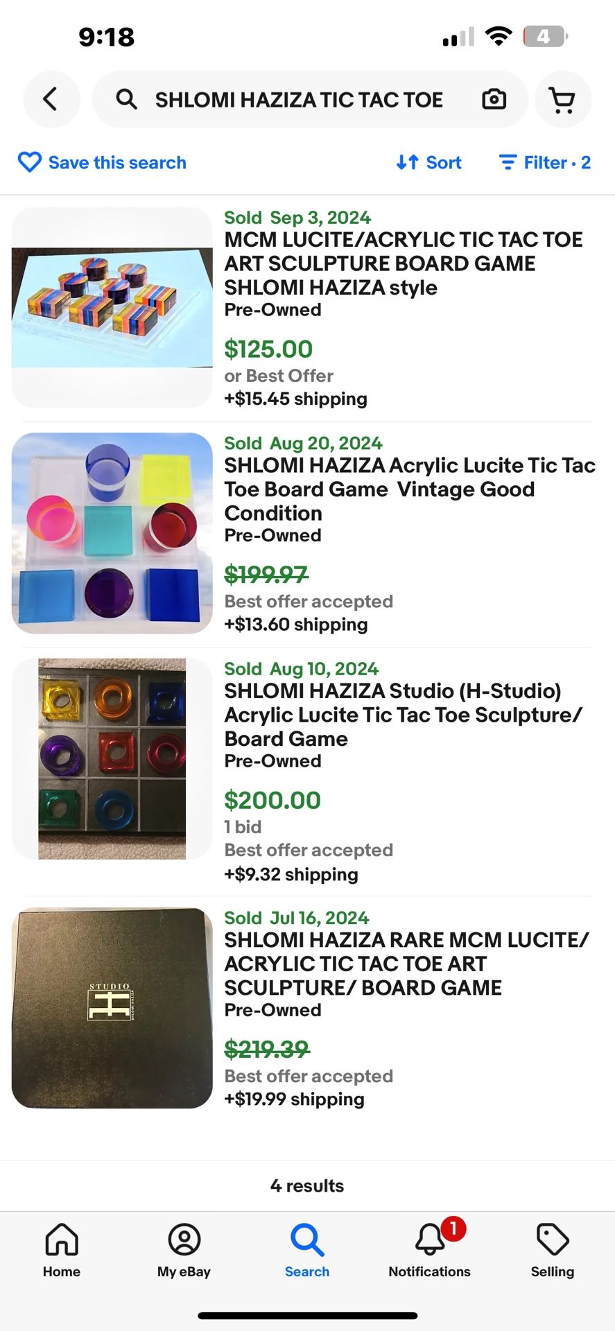 AUTHENTIC SHLOMI HAZIZA LUCITE ACRYLIC TIC TAC TOE SCULPTURE BOARD