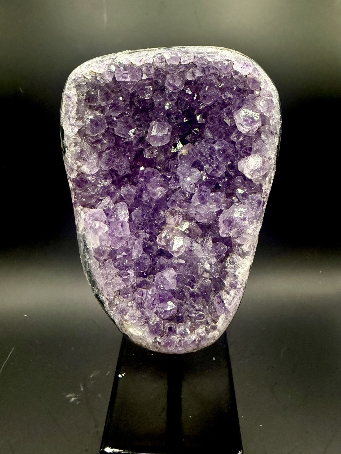 400g Amethyst Crystal Cluster on Stand - Uruguay Natural Purple Quartz - 6 inches