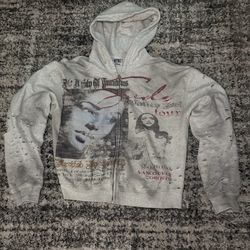vale forever valley fest zip up hoodie white /grey