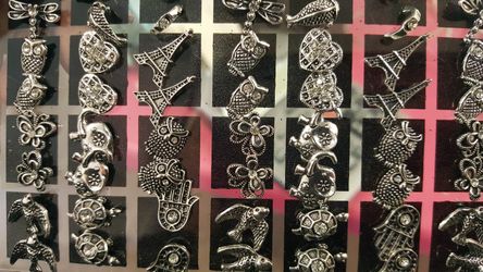 Assorted silver diamond earrings ..