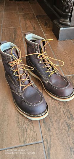 Duradero Brown Leather Moc Toe Work Boots