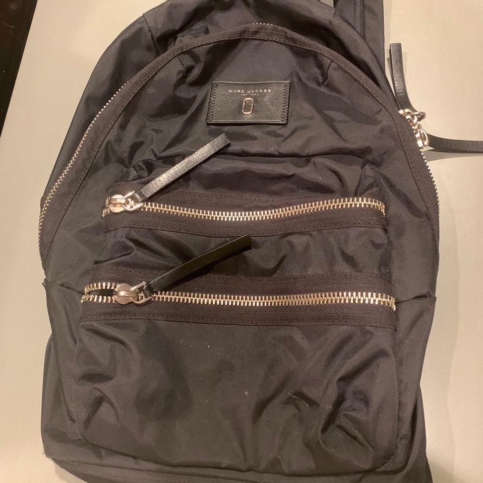 Marc Jacobs Black Backpack with Silver Hardware